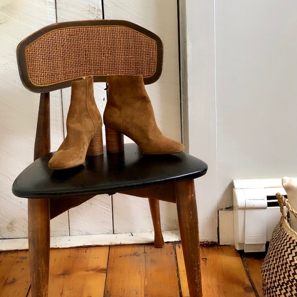 NWB Sandro Paris Camel Suede Boots Sz 36